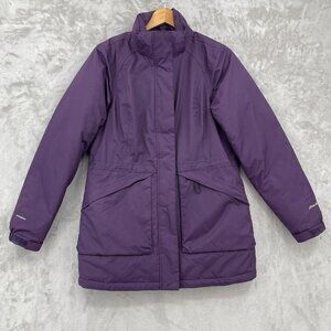 Eddie Bauer Weatheredge Down Fill Parka Coat Jacket Purple No Hood